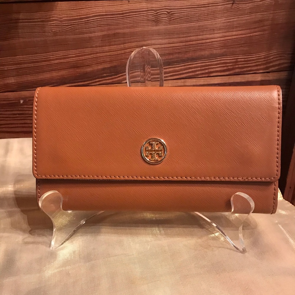 Tory Burch brown snap wallet